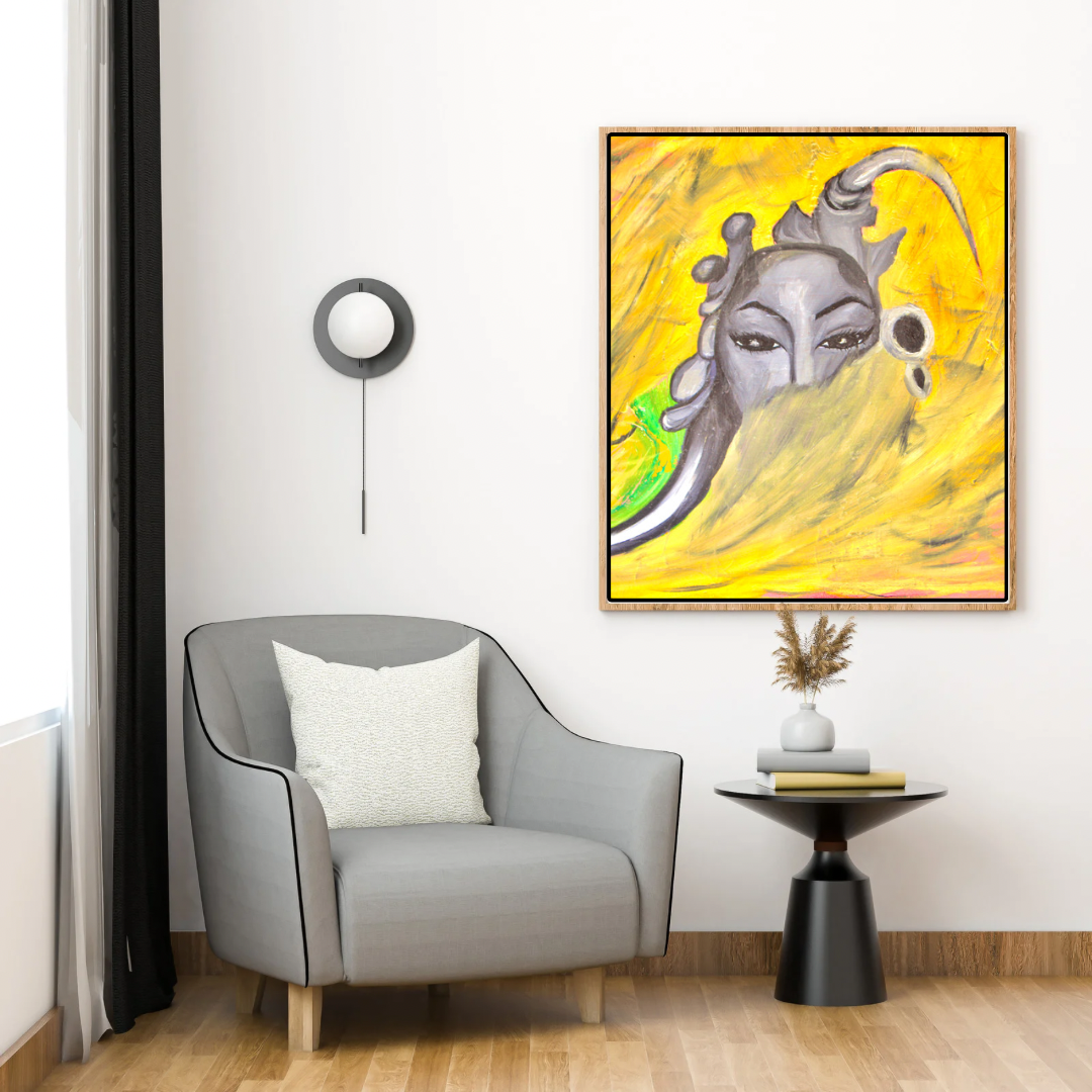 J.A | Katana | À armes égales | Original oil painting