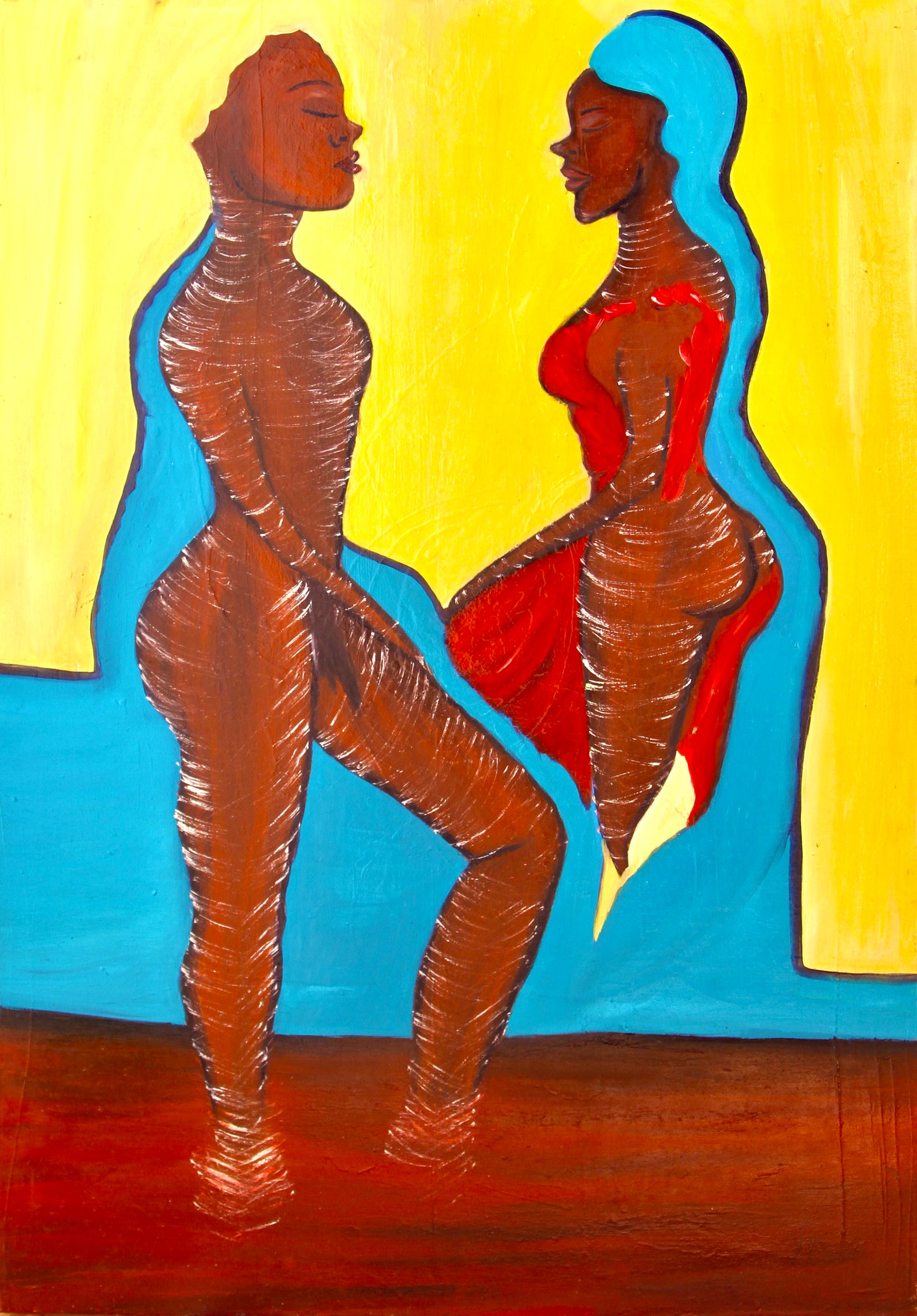 J.A | Fj | la danse des flammes | Original oil Painting